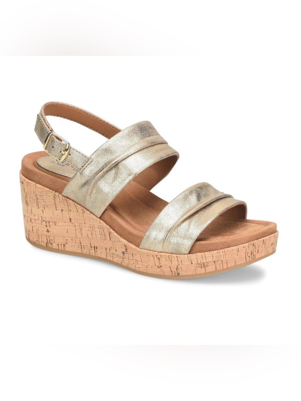EUROSOFT by SOFFT Gold  Kahley wedge Sandals Size 7.5